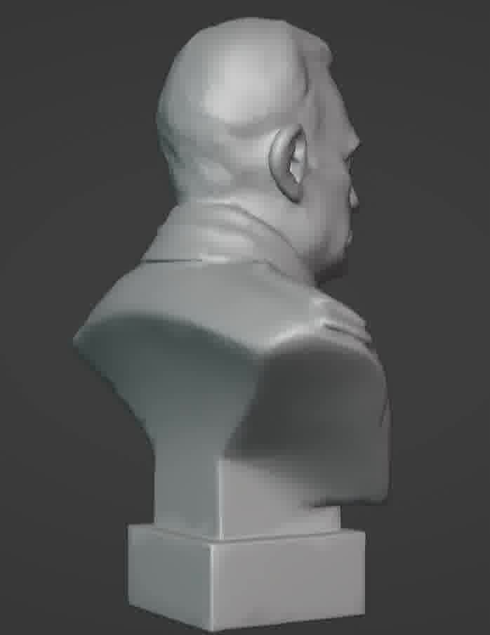 Benito Mussolini Bust 3D print model_27
