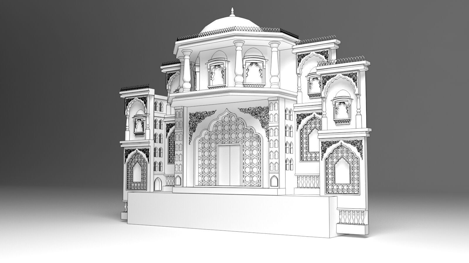 Indian Wedding Stage 3D model_2
