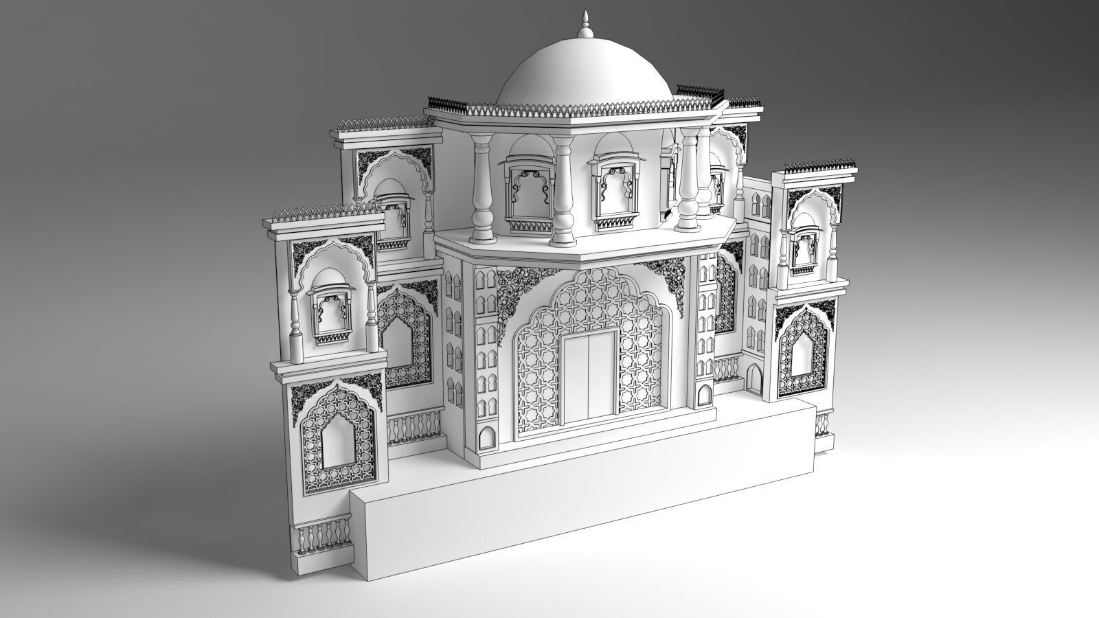 Indian Wedding Stage 3D model_1