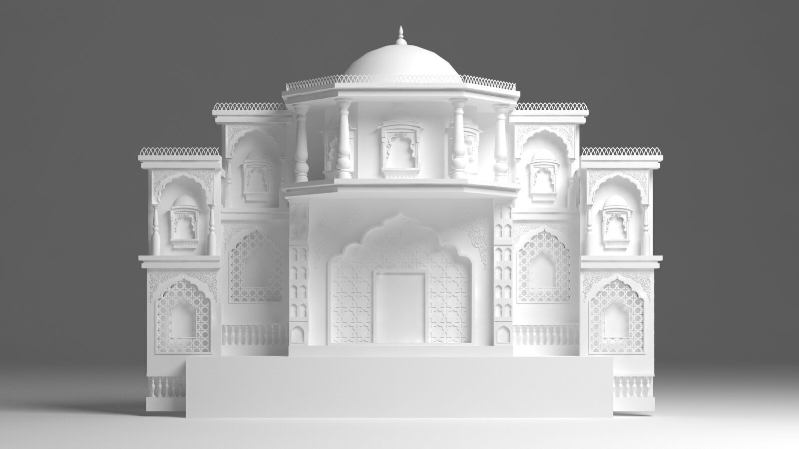 Indian Wedding Stage 3D model_4