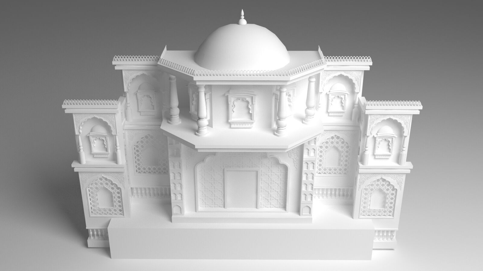 Indian Wedding Stage 3D model_7
