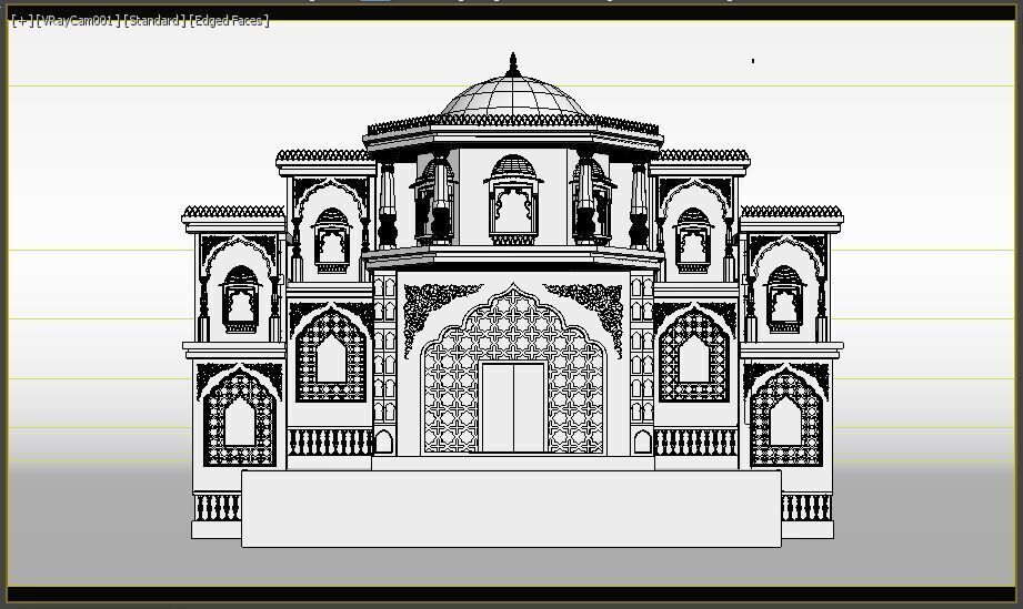 Indian Wedding Stage 3D model_8