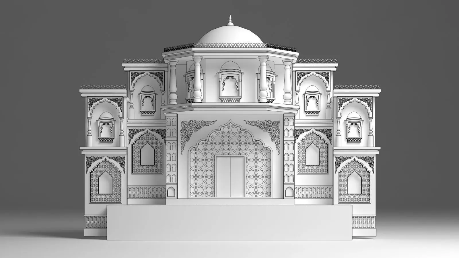 Indian Wedding Stage 3D model_0