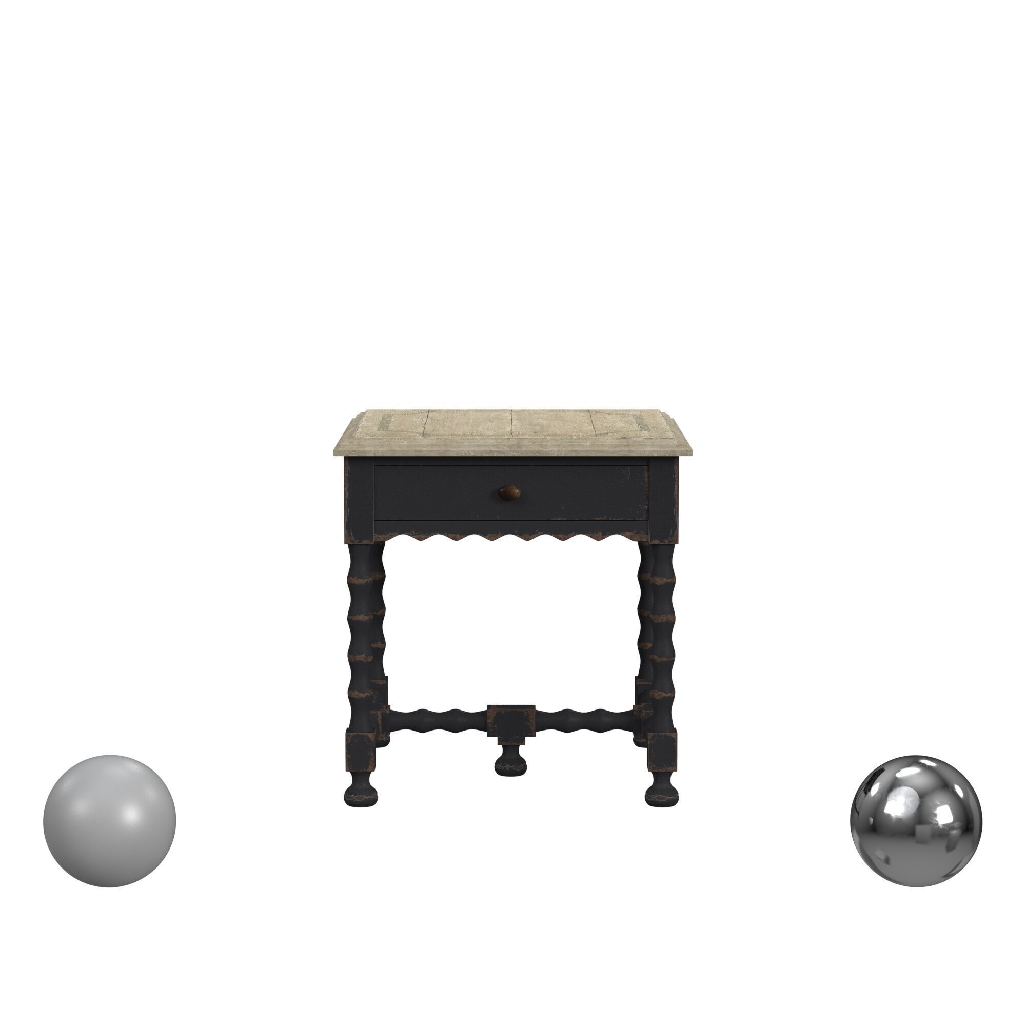 Hooker Furniture Ciao Bella Rectangular End Table 3D model_1