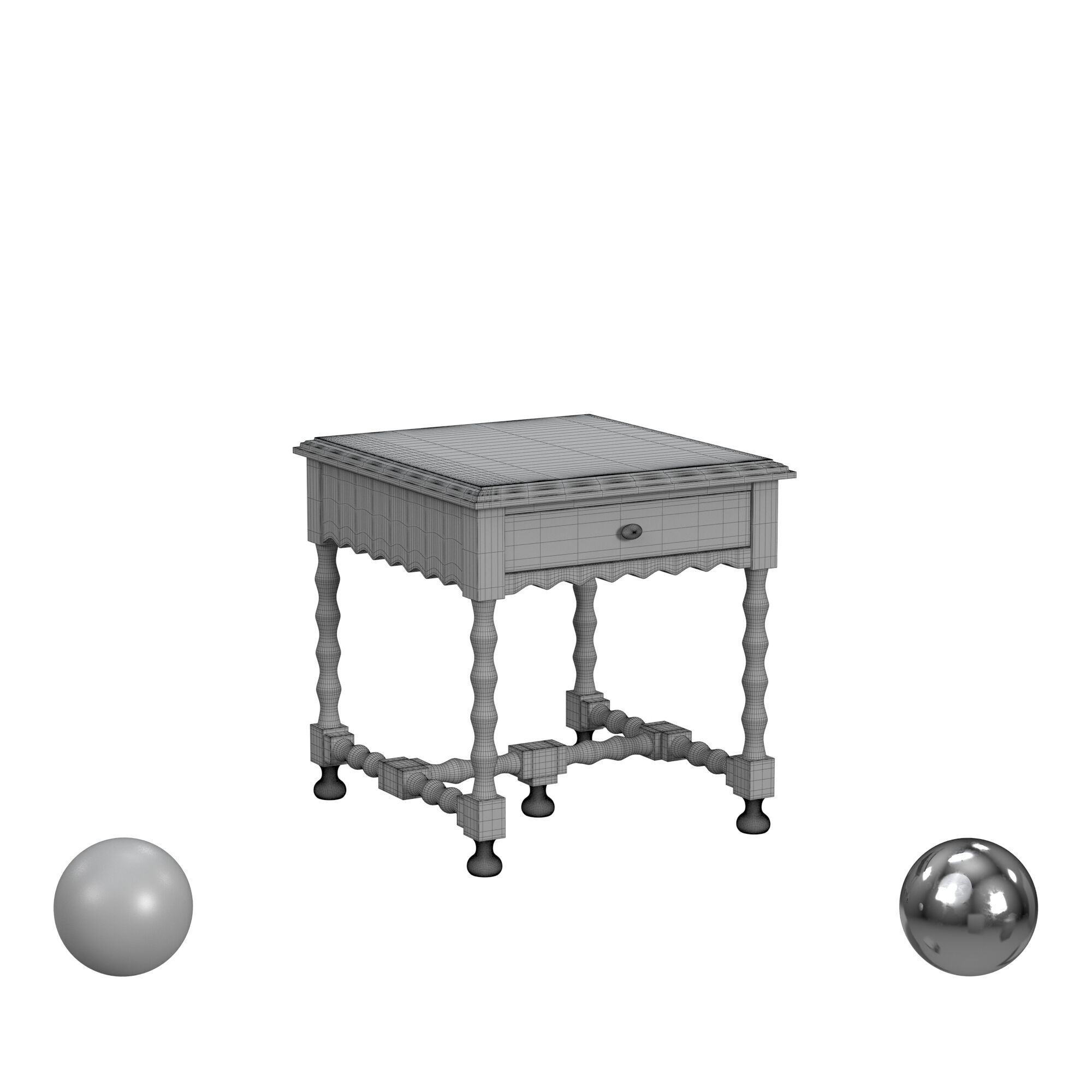 Hooker Furniture Ciao Bella Rectangular End Table 3D model_3