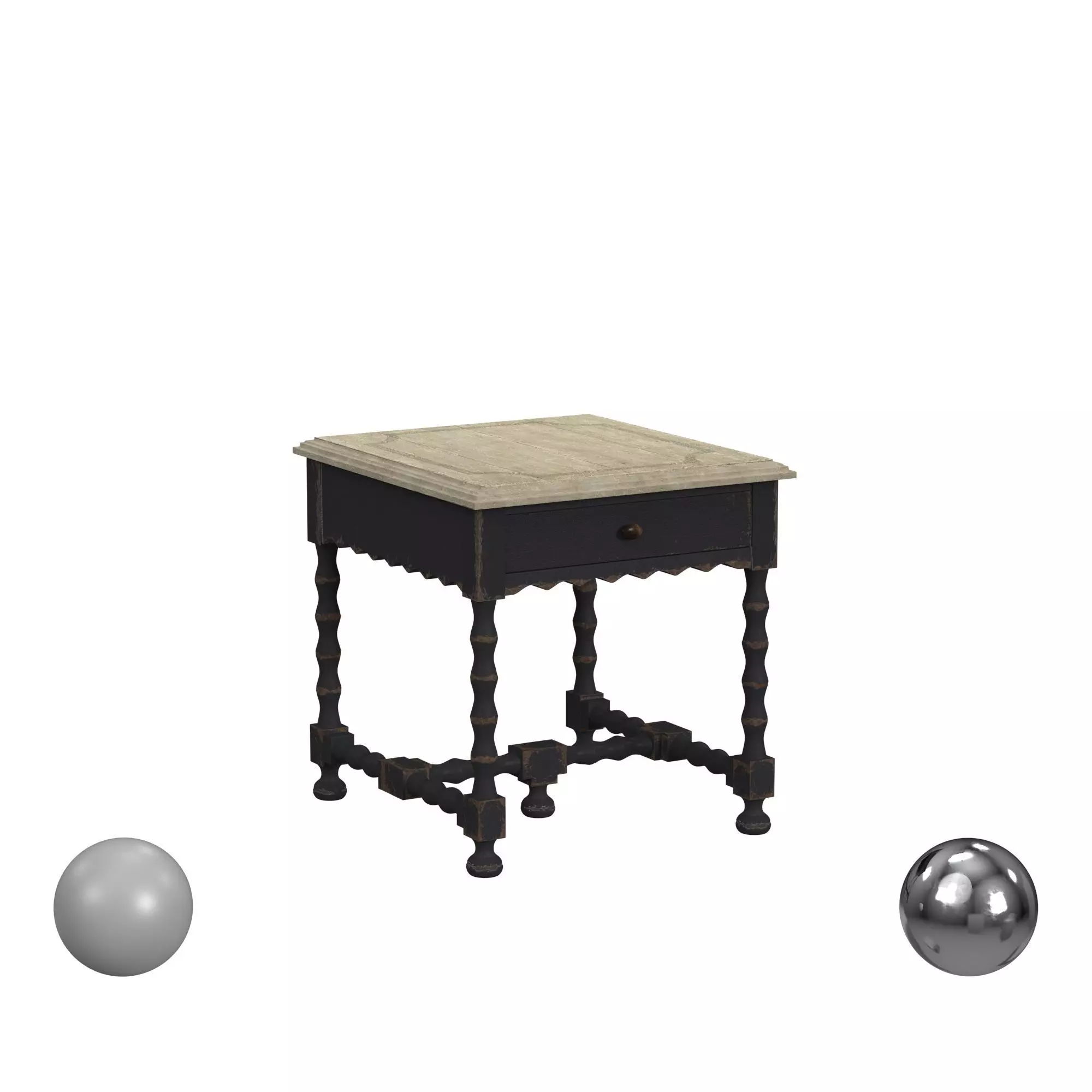 Hooker Furniture Ciao Bella Rectangular End Table 3D model_0