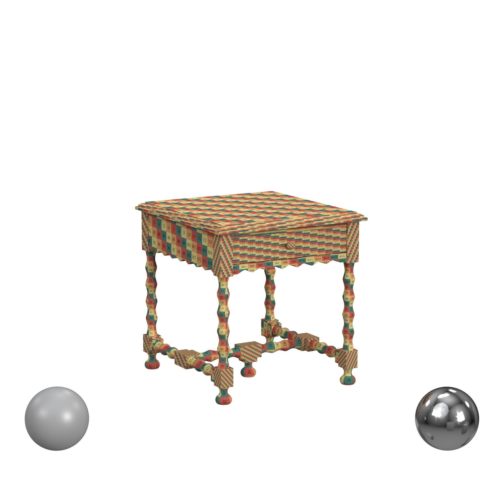 Hooker Furniture Ciao Bella Rectangular End Table 3D model_2