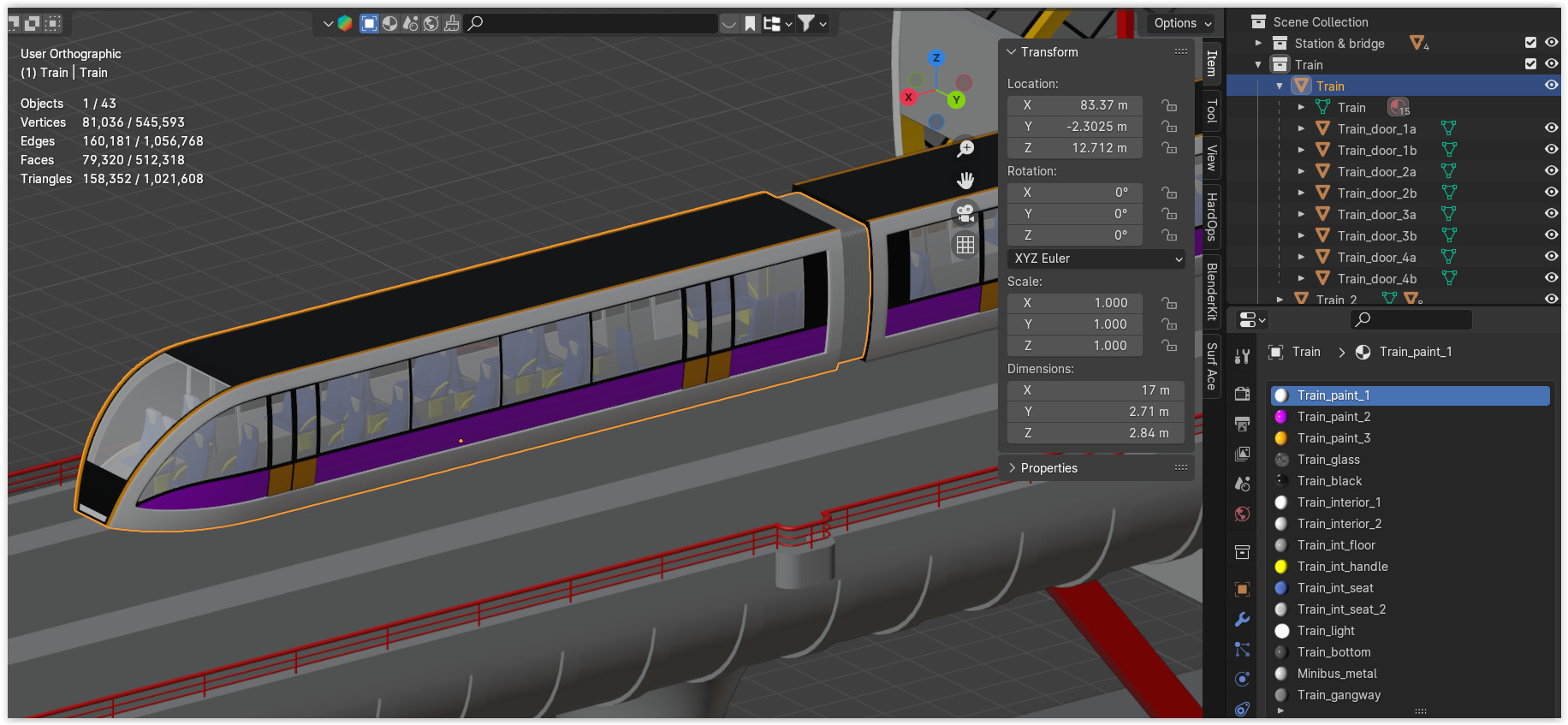 Elevated monorail station II 3D model_12