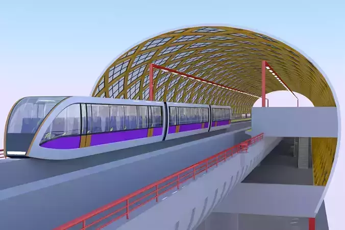 Elevated monorail station II