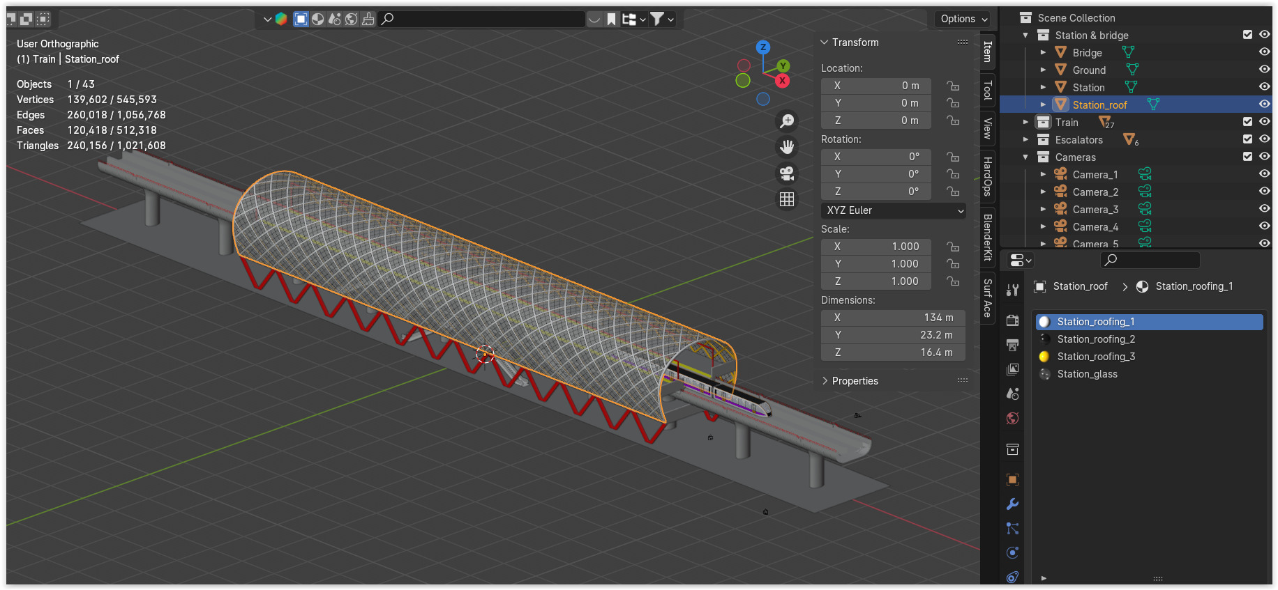 Elevated monorail station II 3D model_11
