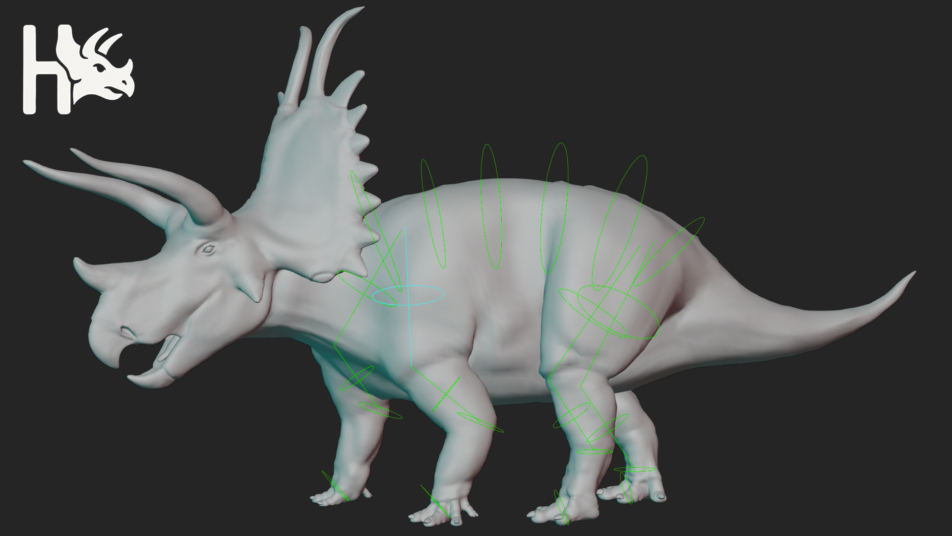 Triceratops Low-poly 3D model_13