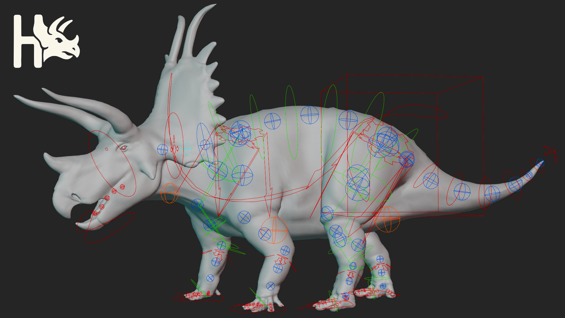 Triceratops Low-poly 3D model_15