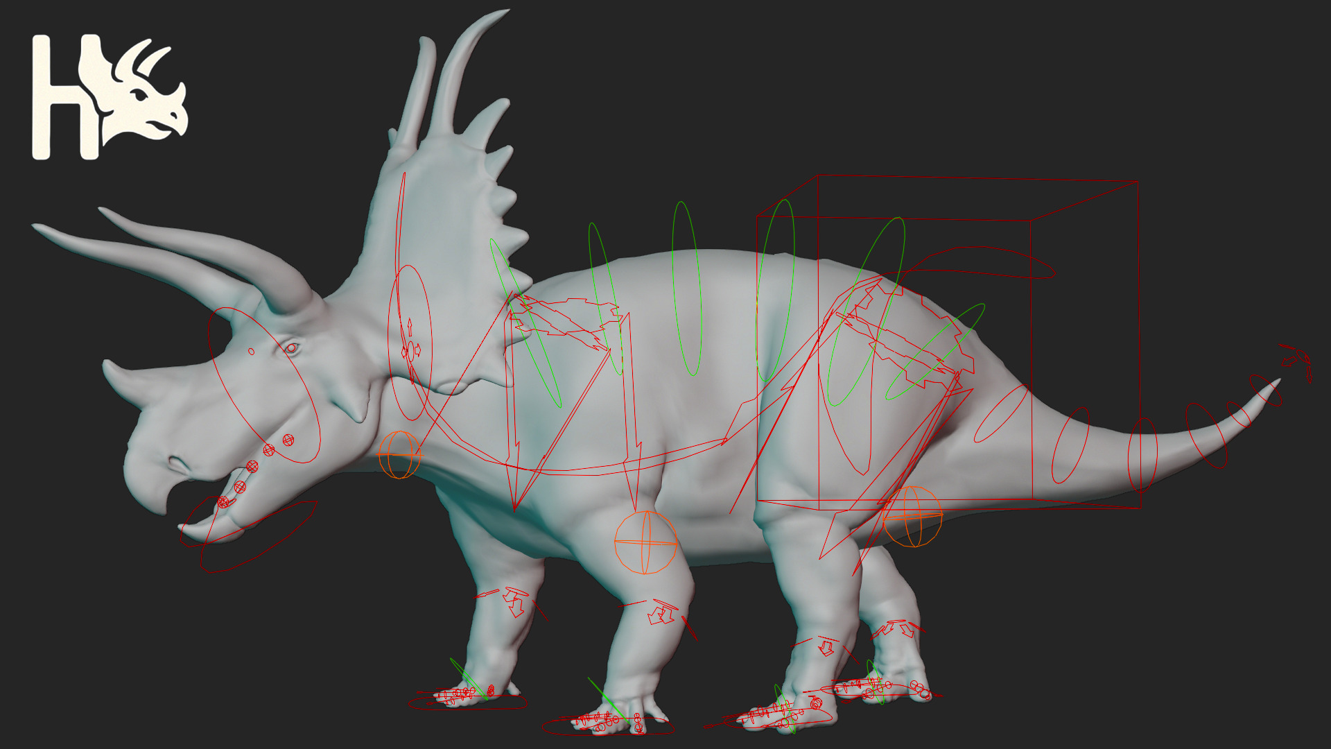Triceratops Low-poly 3D model_14