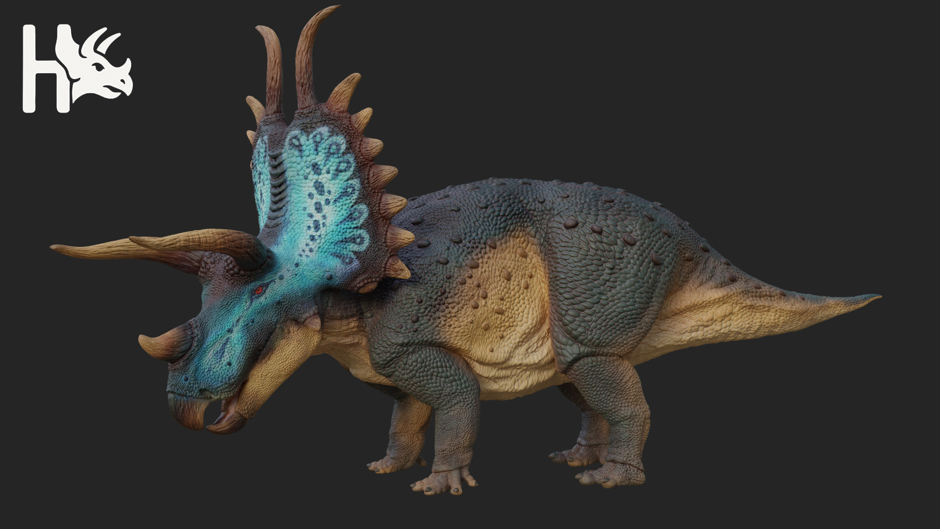 Triceratops Low-poly 3D model_3