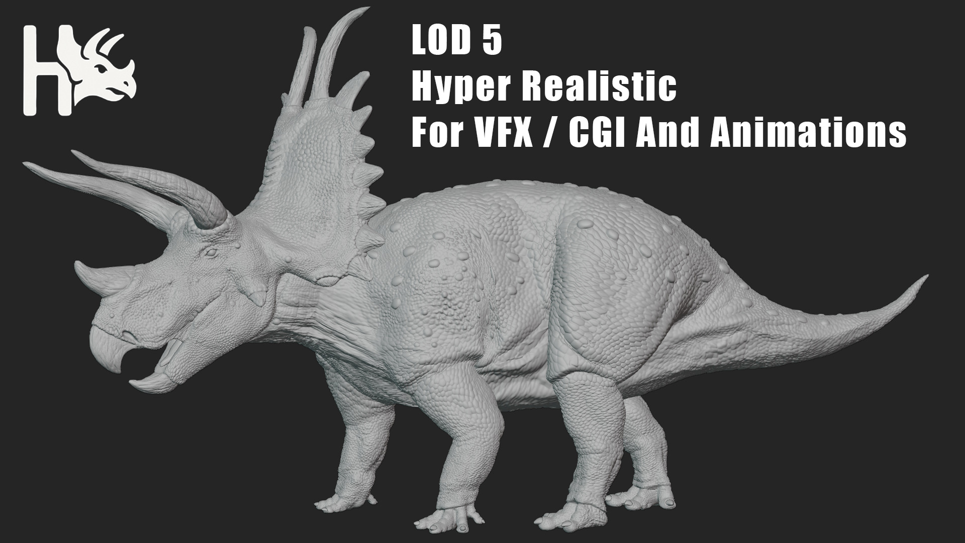 Triceratops Low-poly 3D model_11