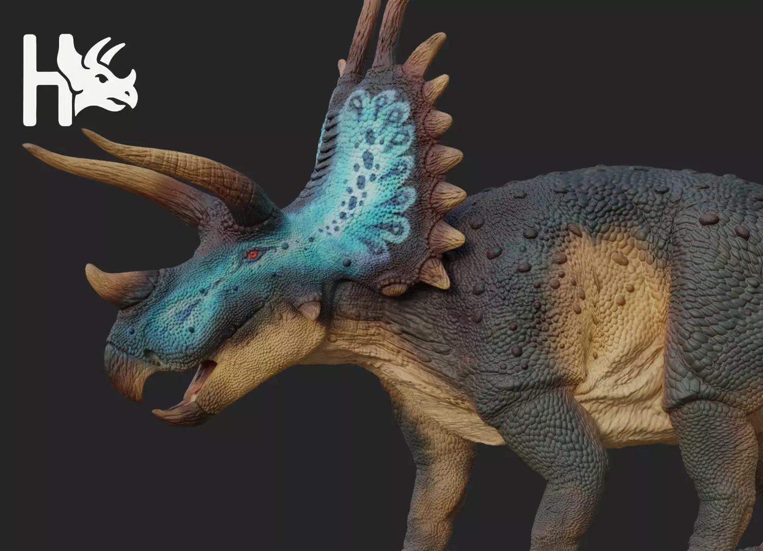 Triceratops Low-poly 3D model_0