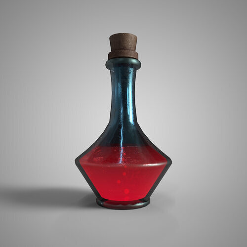 Fantasy Potion Crimson Vitality Health Potion PBR Game Ready Low-poly 3D model