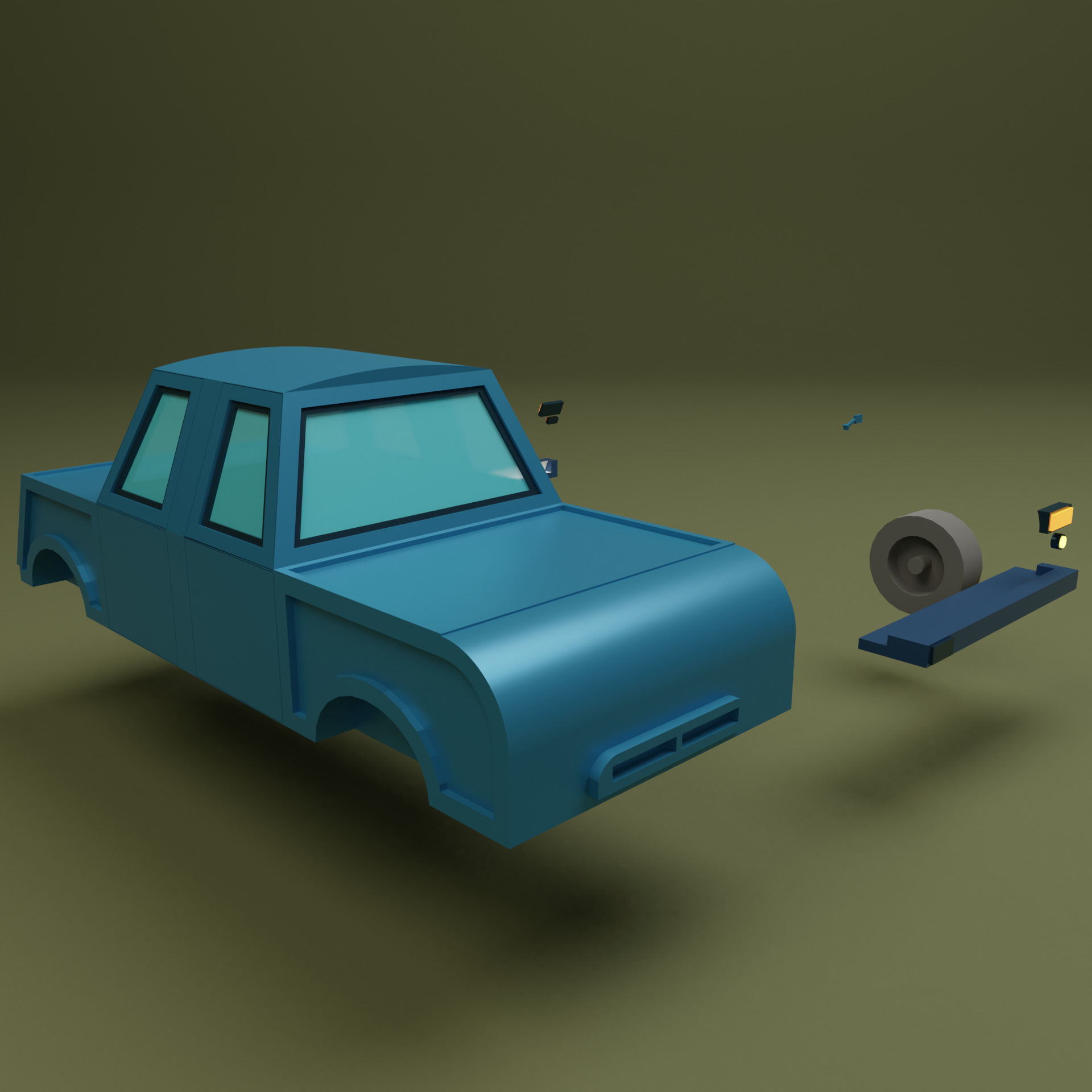Lowpoly Car 1 Low-poly 3D model_2