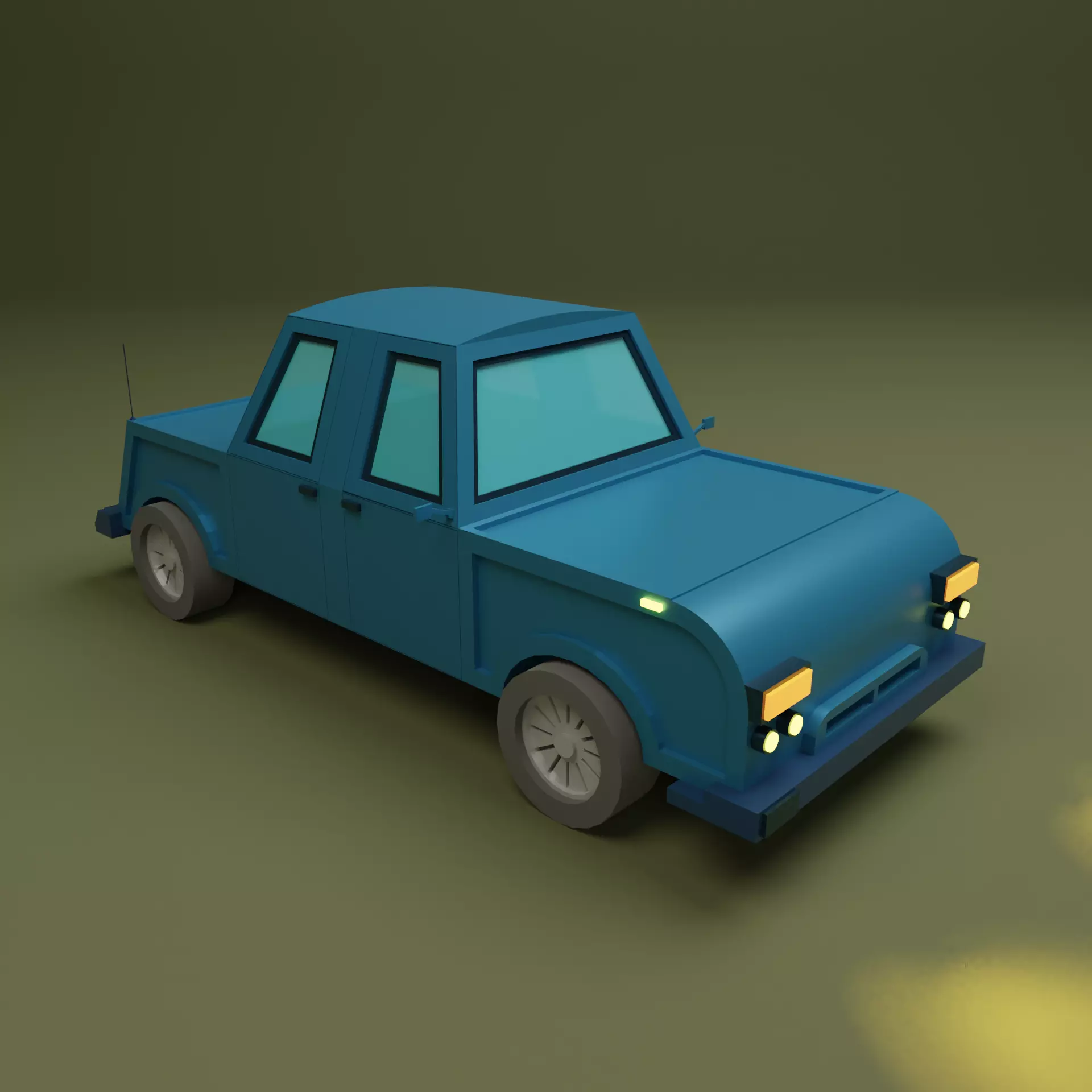 Lowpoly Car 1 Low-poly 3D model_0