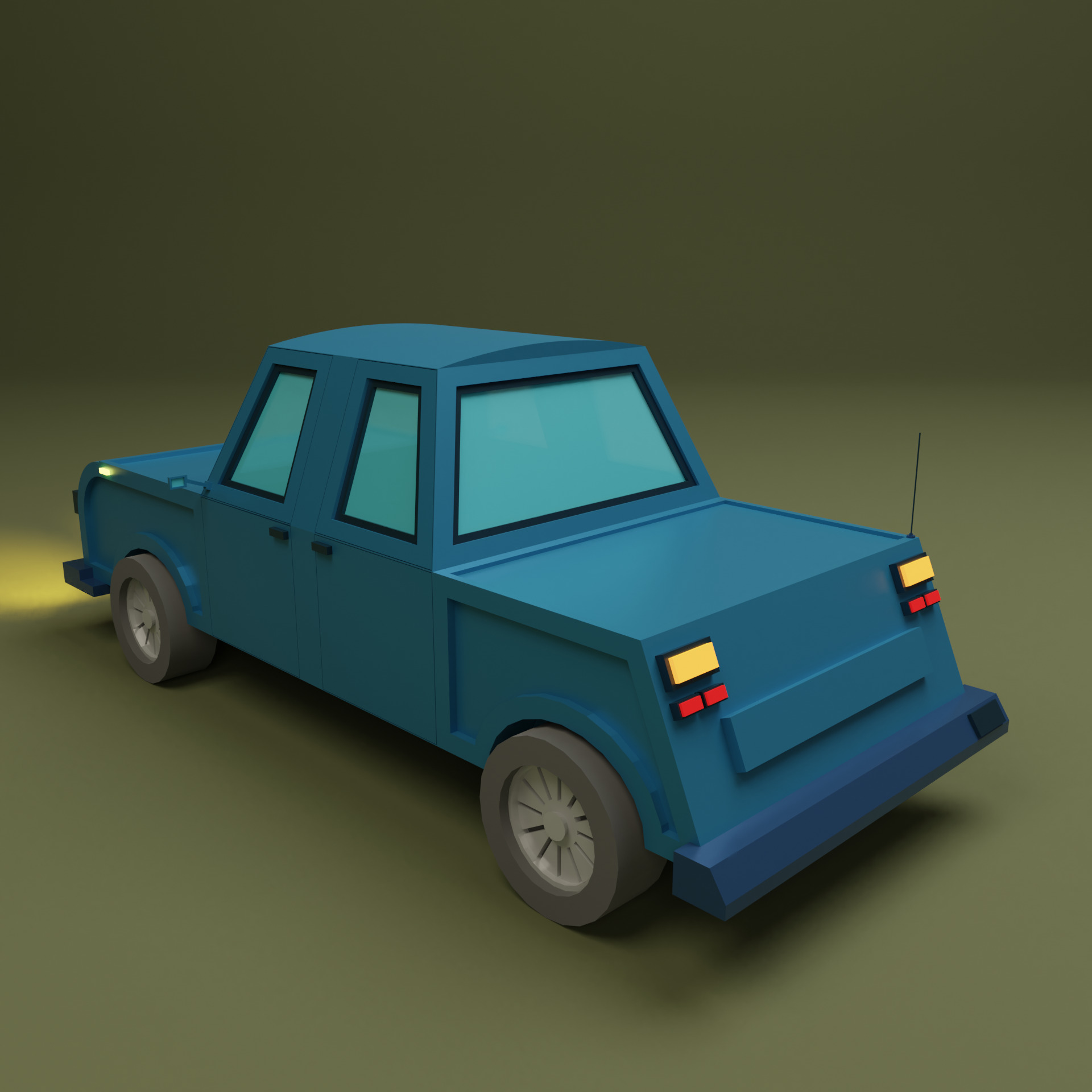 Lowpoly Car 1 Low-poly 3D model_1