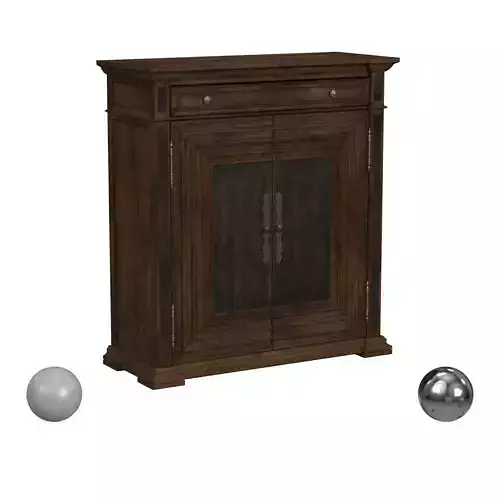 Hooker Furniture Cypress Mill 46 Wide Poplar and Walnut Cabinet