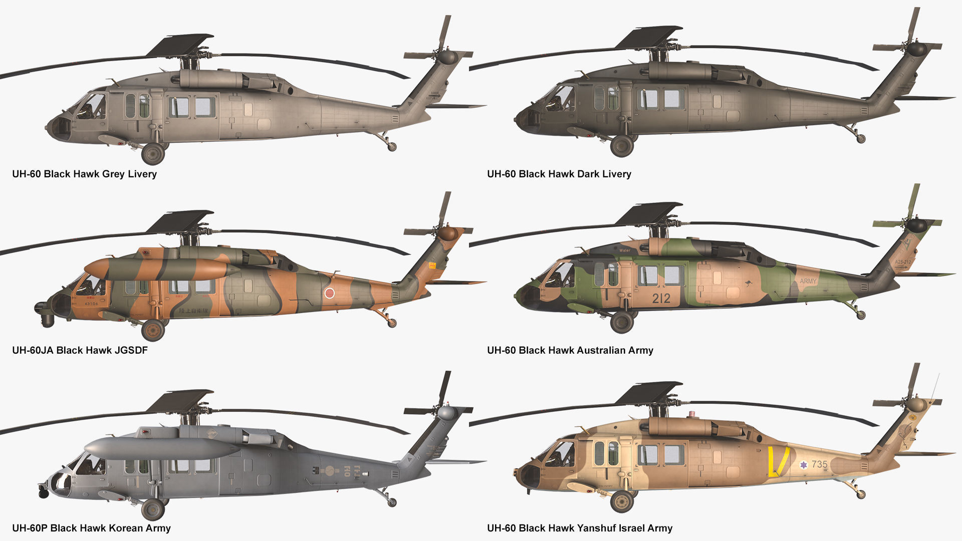 Helicopters Black Hawk UH-60 Collection _6