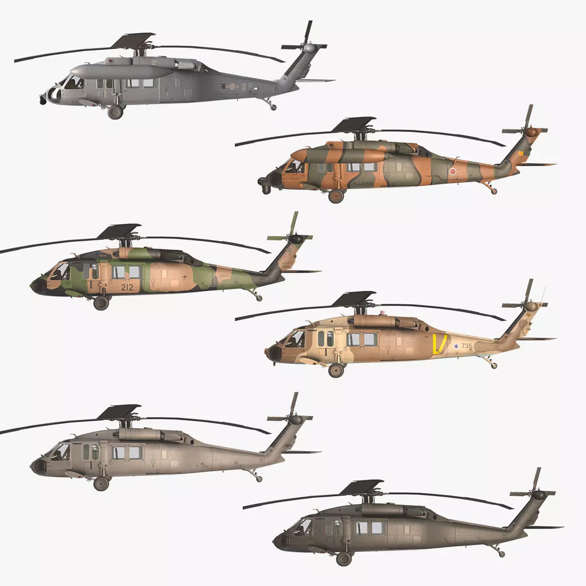 Helicopters Black Hawk UH-60 Collection _0