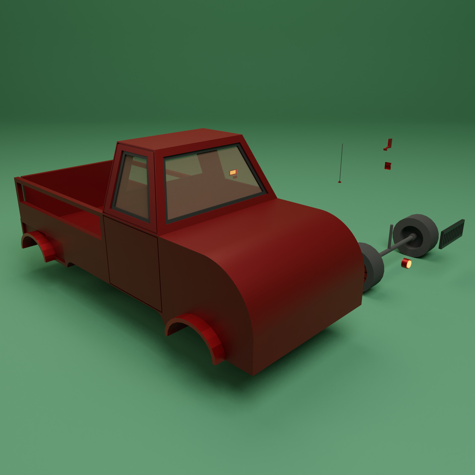Lowpoly Car 2 Low-poly 3D model_3