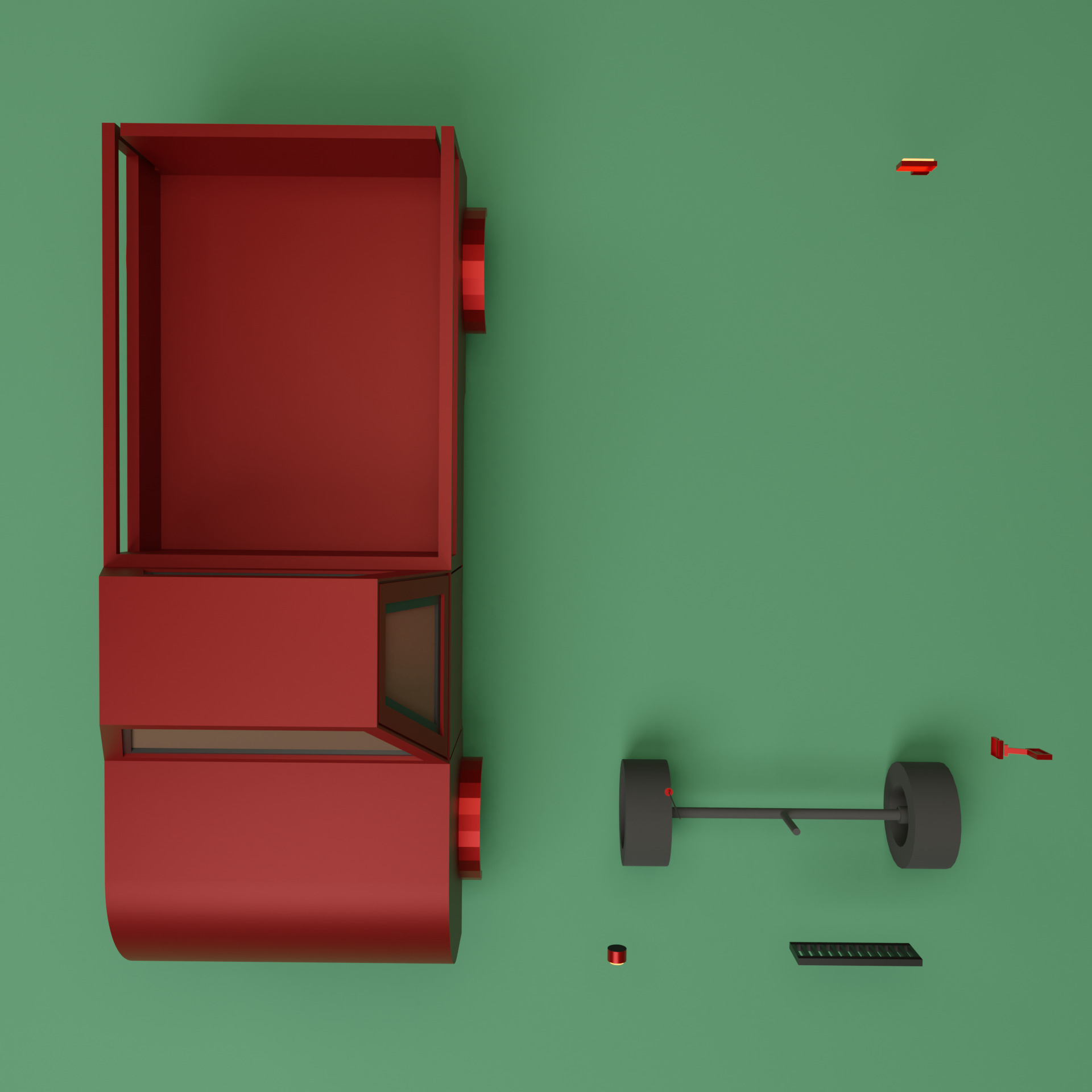 Lowpoly Car 2 Low-poly 3D model_5