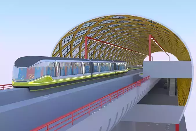 Elevated monorail station III