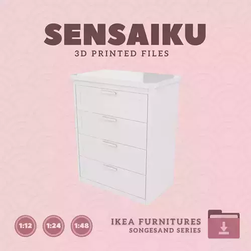 SONGESAND 4 Drawer Chest for Mini Dollhouse - IKEA - 3D Print