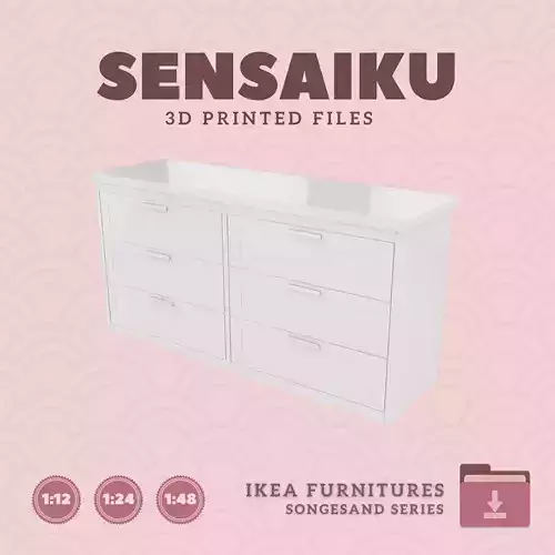 SONGESAND 6 Drawer Chest for Mini Dollhouse - IKEA - 3D Print