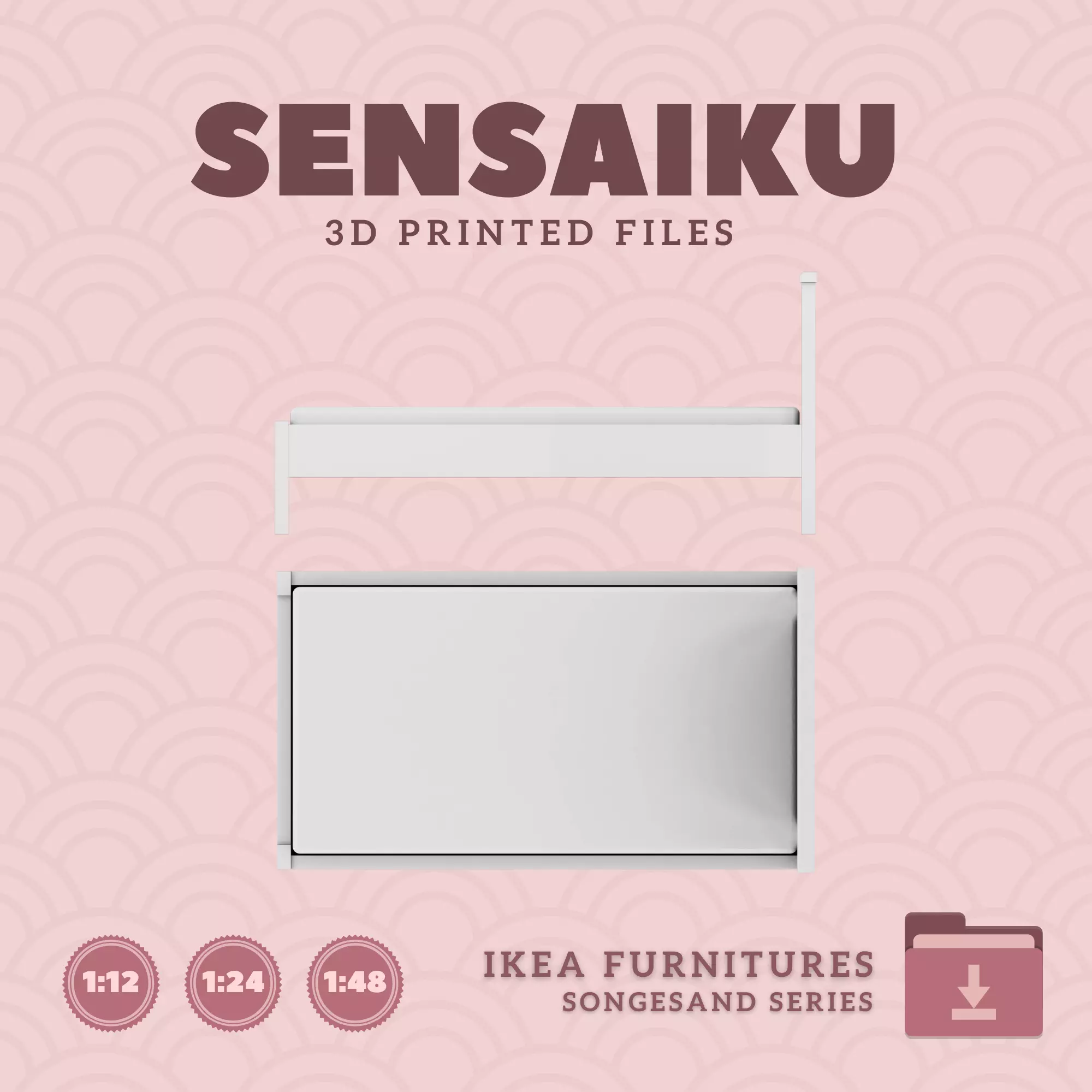 SONGESAND Bed Frame - Twin Bed for Dollhouse - IKEA - 3D Print 3D print model