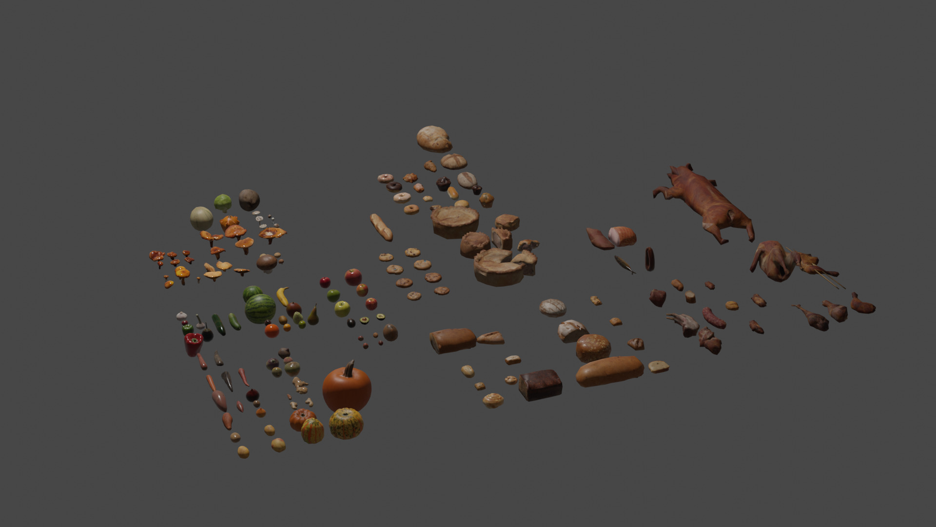 Low Poly Food Pack Low-poly 3D model_2