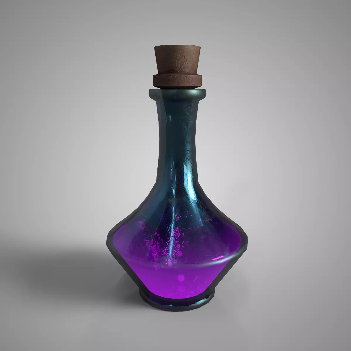Fantasy Potion Shadow Draught Purple Arcane PBR Game Ready Low-poly 3D model_0