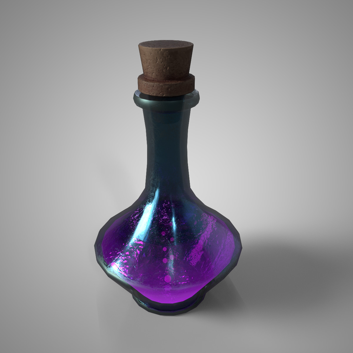 Fantasy Potion Shadow Draught Purple Arcane PBR Game Ready Low-poly 3D model_1