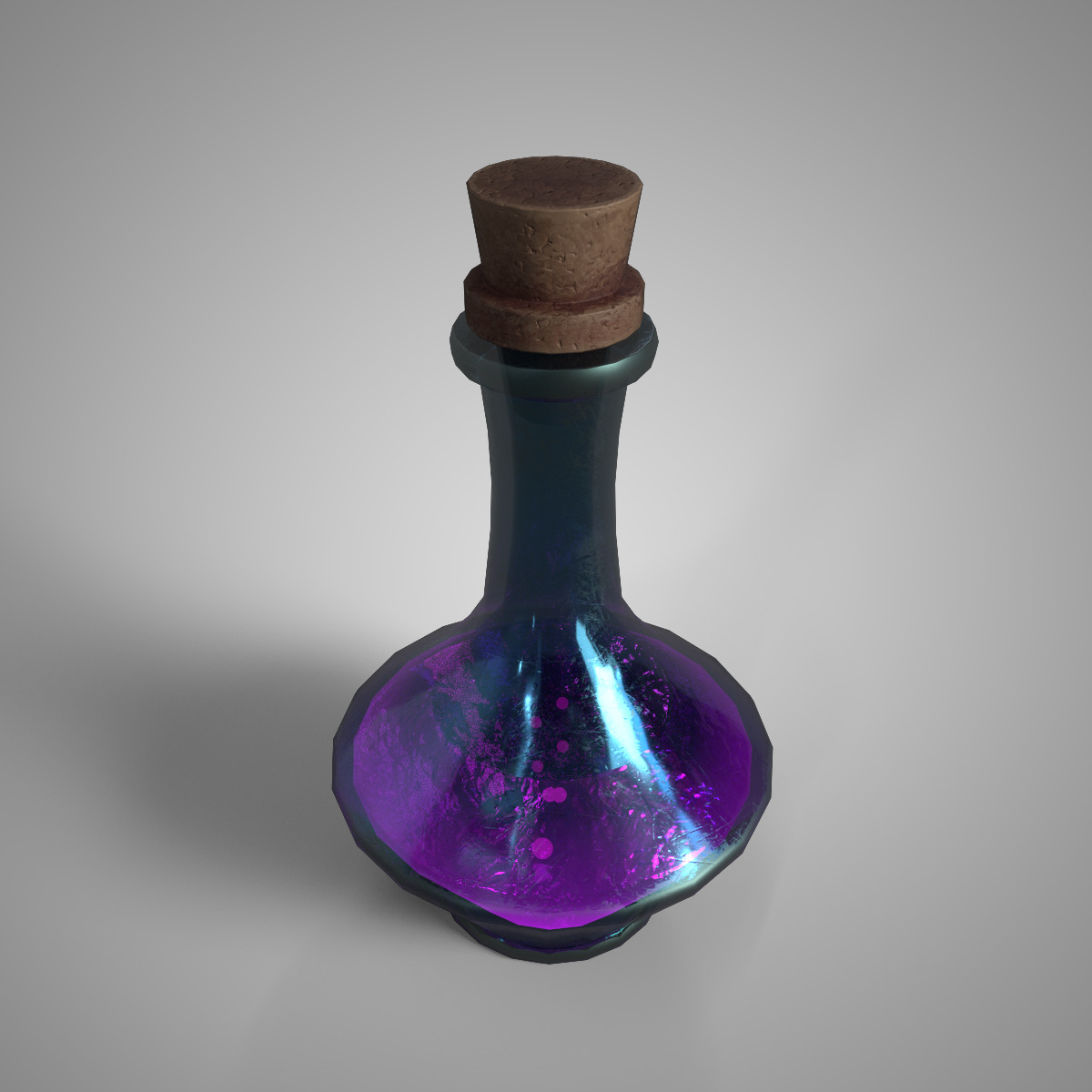 Fantasy Potion Shadow Draught Purple Arcane PBR Game Ready Low-poly 3D model_3