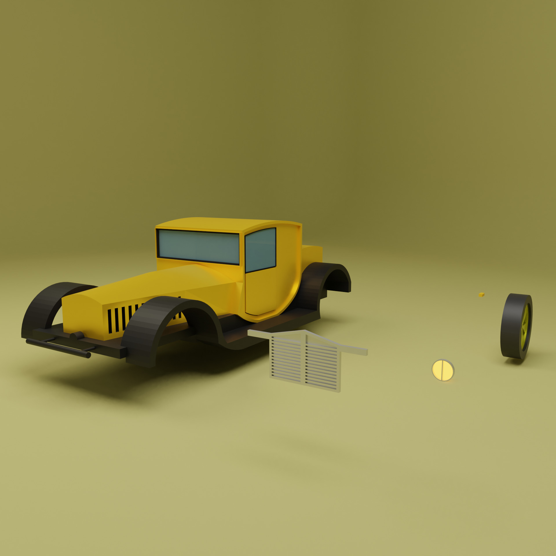 Lowpoly Car 6 Low-poly 3D model_4