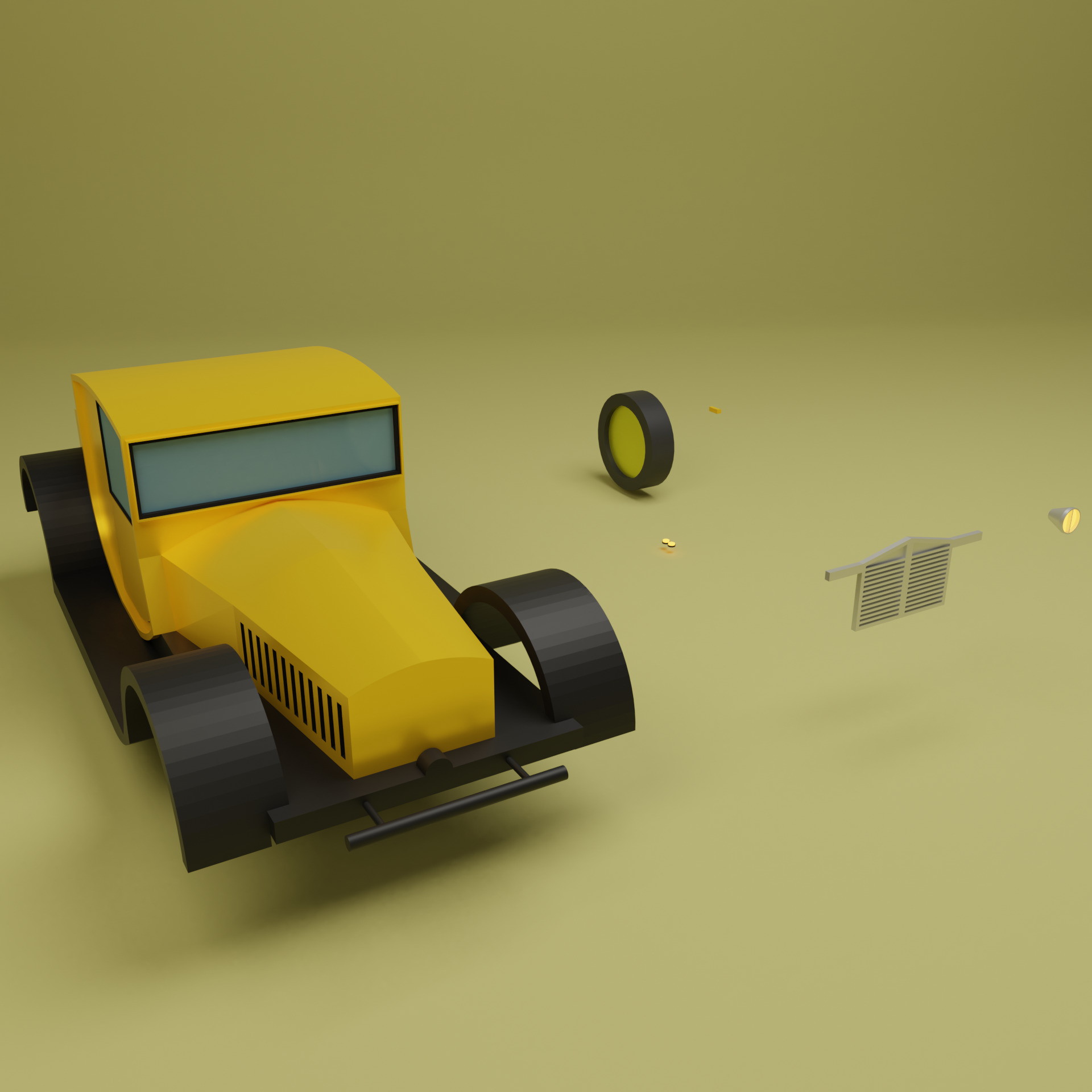 Lowpoly Car 6 Low-poly 3D model_3