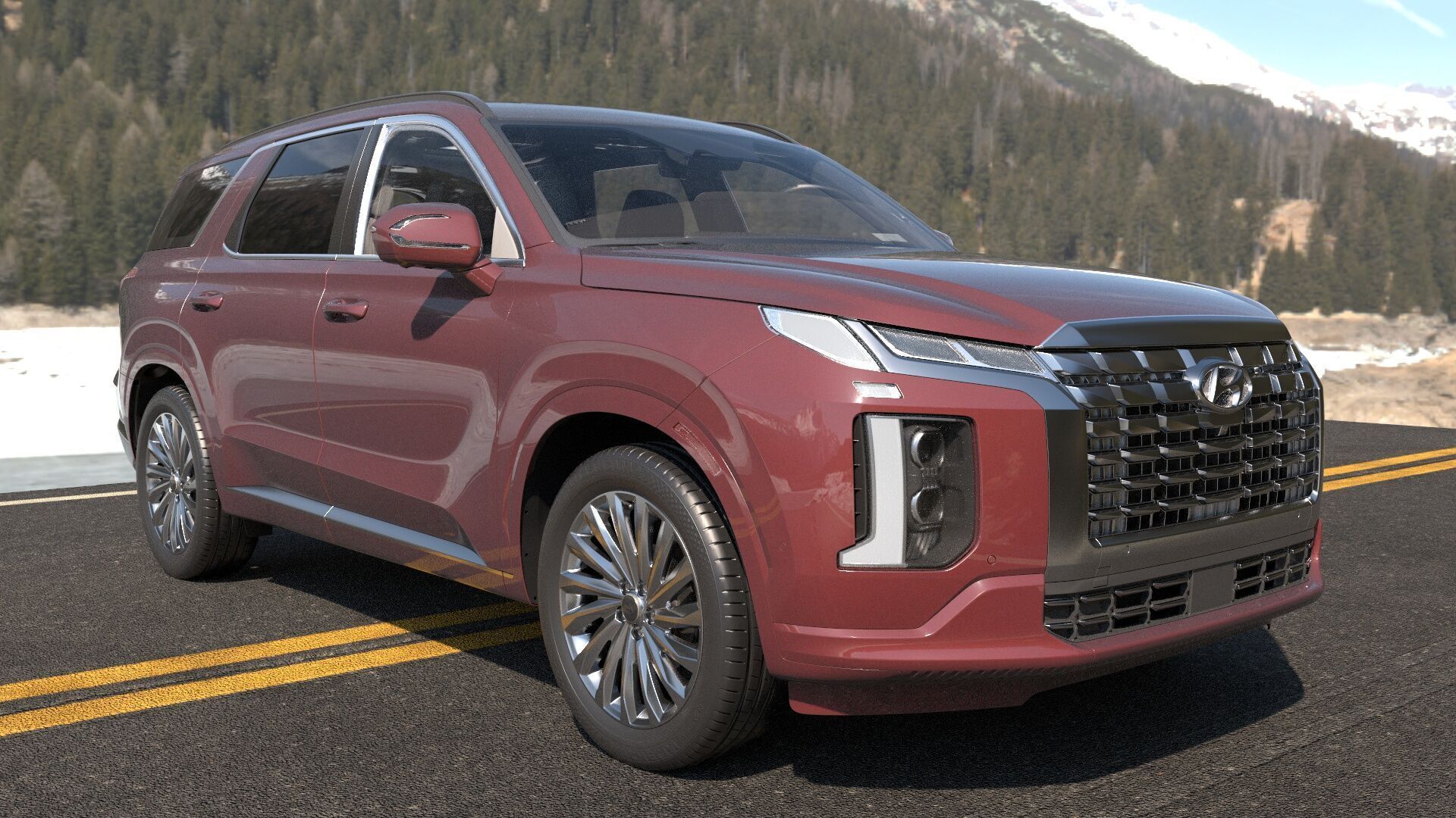 Hyundai Palisade 2024 SUV -photoreal-Vray-Redshift-Unreal-lights 3D model_5