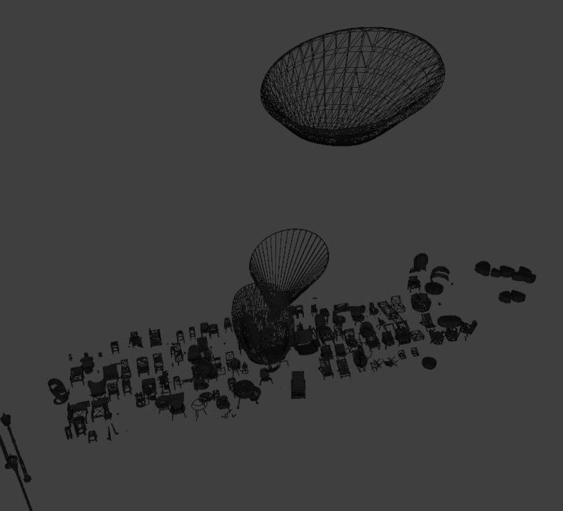 furniture set and street lights 3D model_8