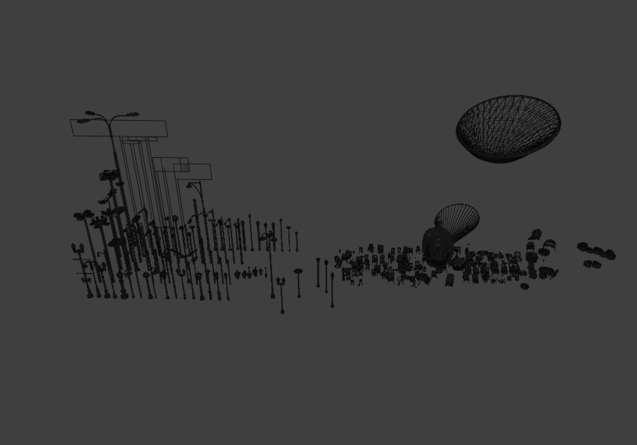 furniture set and street lights 3D model_7