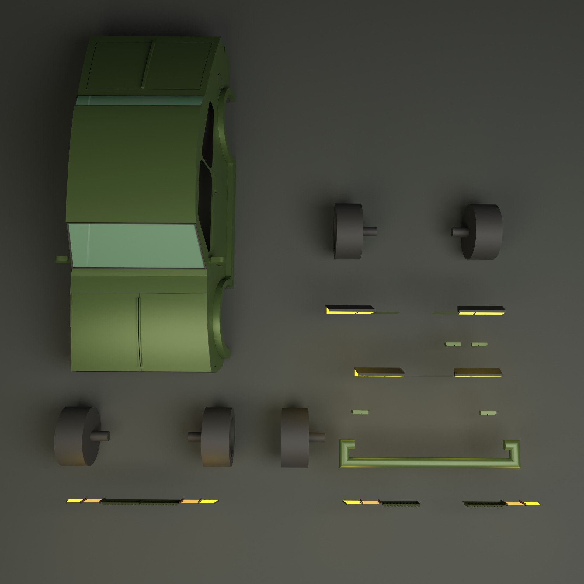 Lowpoly car 7 Low-poly 3D model_3