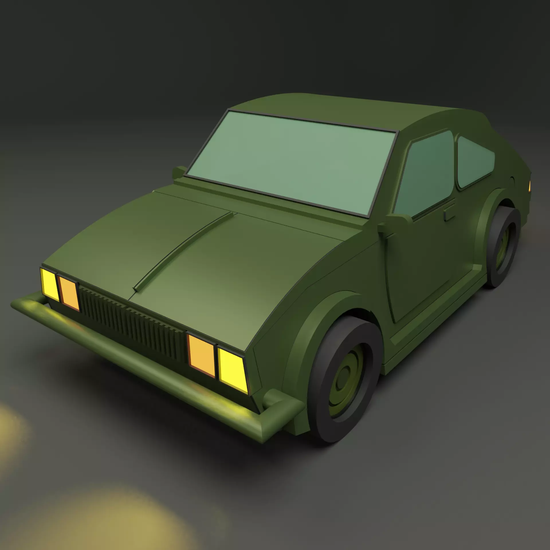 Lowpoly car 7 Low-poly 3D model_0
