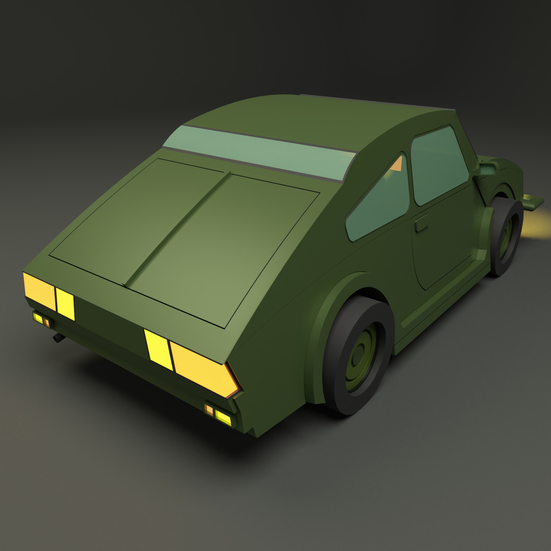 Lowpoly car 7 Low-poly 3D model_1
