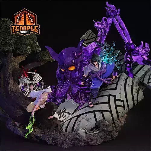 Sasuke vs Danzo Diorama 3D print model
