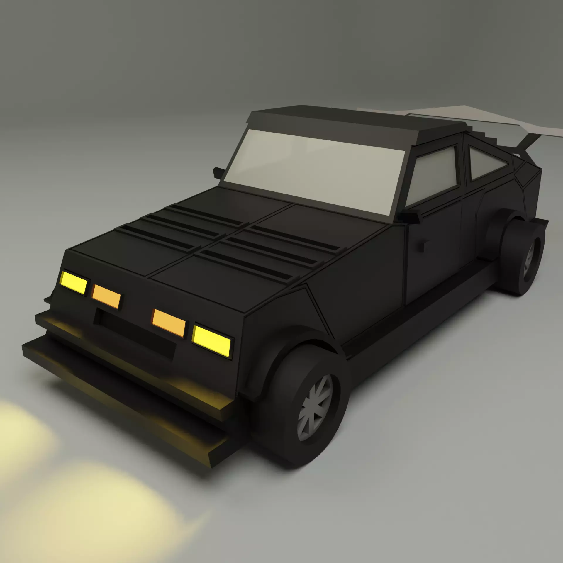 Car number 8 Low-poly 3D model_0