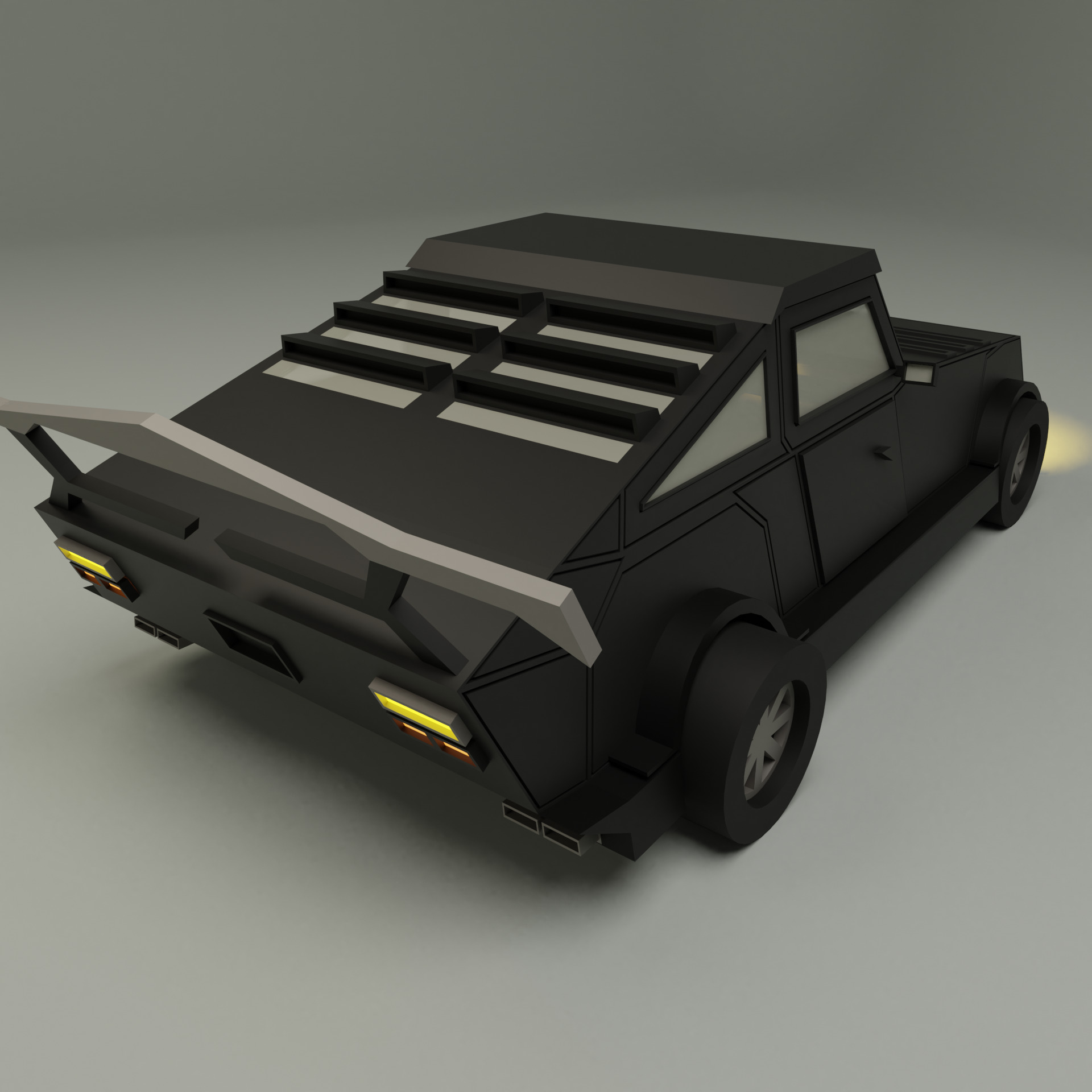 Car number 8 Low-poly 3D model_1