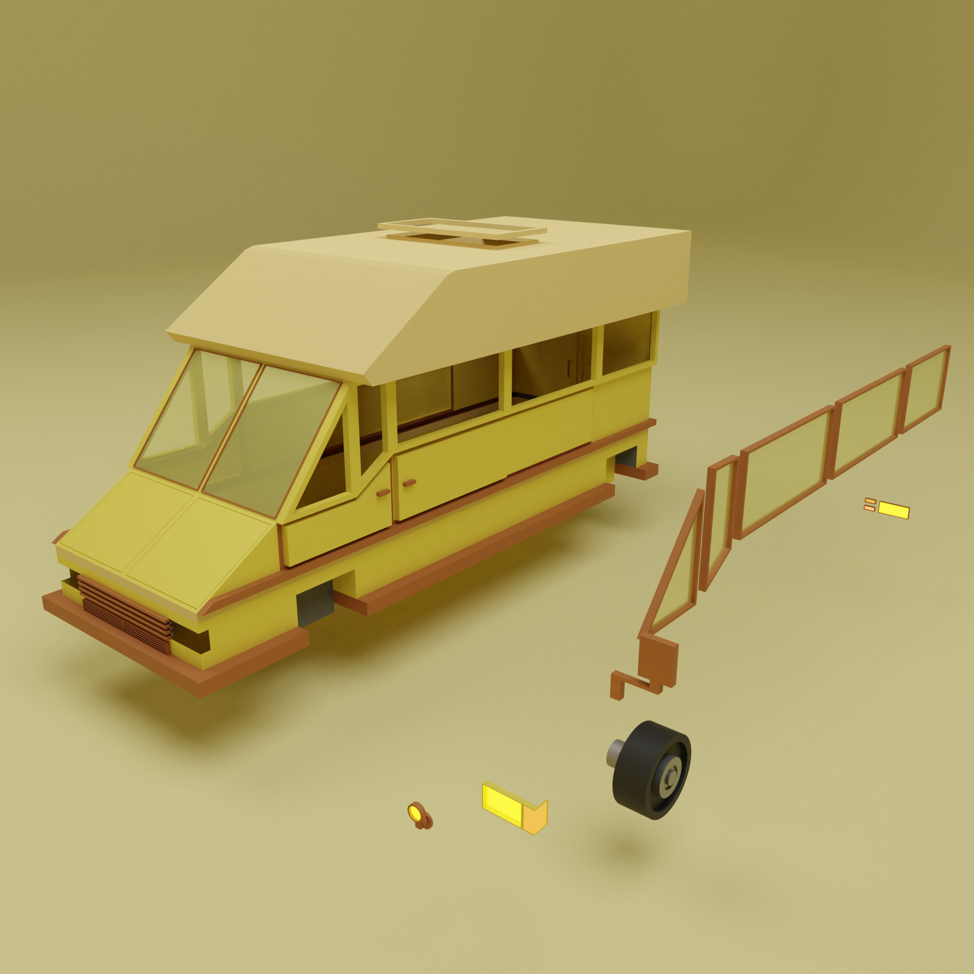 Lowpoly car 9 Low-poly 3D model_1