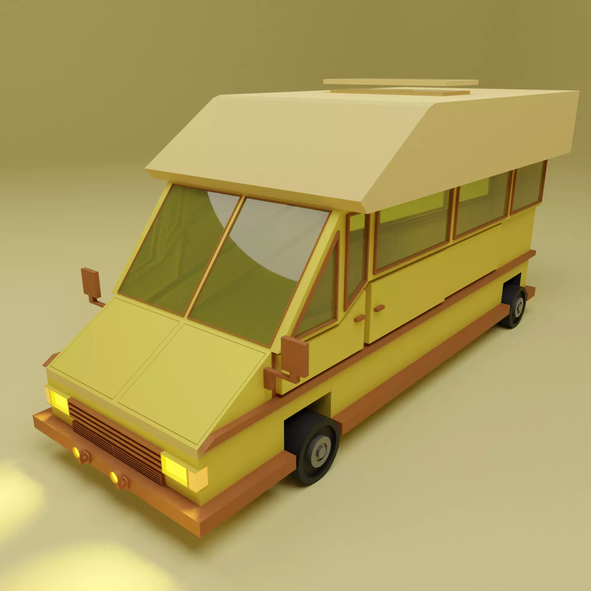 Lowpoly car 9 Low-poly 3D model_0